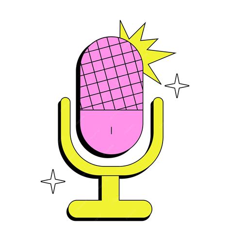 Premium Vector | A yellow and pink microphone with a pink and black ...