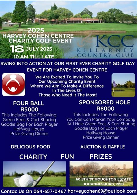 Harvey Cohen Centre - Charity Golf Day Event , KCC - Killarney Country ...