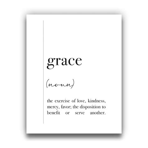 Grace Definition Wall Art | Black and White Positive | Ubuy India