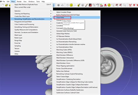MeshLab Fill Hole 的图像结果
