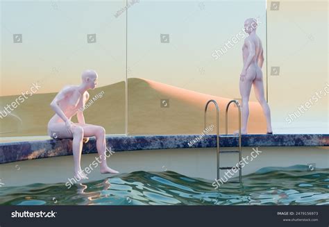 3d Render Naked People Spending Time Stock Illustration 2479156973 ...