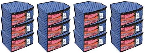 Kuber Industries 12 Piece Non Woven Blouse Cover Set, Blue : Amazon.in ...