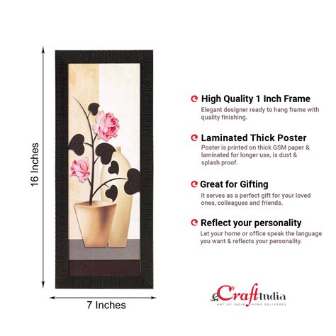 Vase & Flower Satin Matt Texture UV Art Painting - eCraftIndia Online