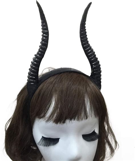 Buy Hislovy Black Antlers Horn Gothic Steampunk Devil Demon Horns ...
