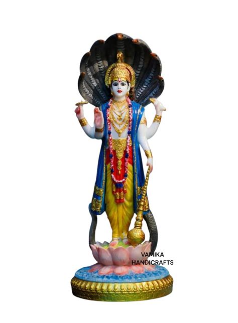 Buy VAMIKA HANDICRAFTS Lord Vishnu Marble Statue for Temple and Home 12 ...