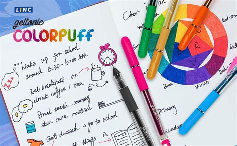 Linc Geltonic Colorpuff Multicolor Gel Pen with Hard Box Case | Set Of ...