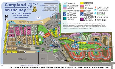 Resort Map for Campland on the Bay - RV Resort & Tent Camping