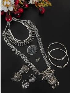 Naman Arts Brass Silver Jewellery Set Price in India - Buy Naman Arts ...