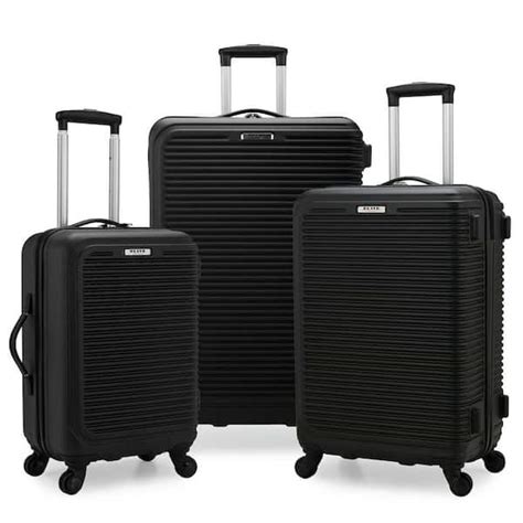 Sunshine 3-Piece Black Hardside Spinner Luggage Set India | Ubuy