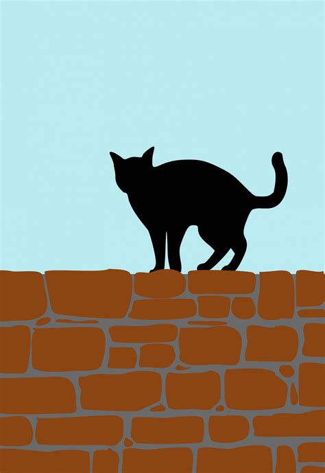 Cat On Wall Silhouette Free Stock Photo - Public Domain Pictures