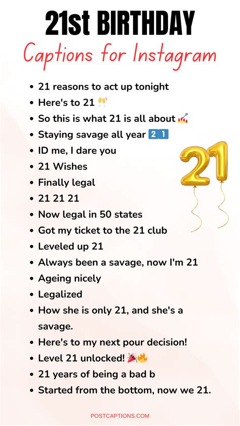 75 Best 21st Birthday Captions for Instagram - PostCaptions.com
