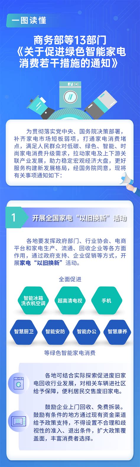 一图读懂 | 商务部等13部门《关于促进绿色智能家电消费若干措施的通知》_合作协商_新闻中心_长江网_cjn.cn