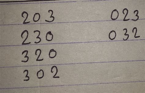 Write all possible 3 digit number using the digits 2,0,3 when ...