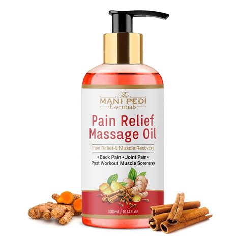 THE MANI PEDI ESSENTIALS Pain Relief Massage Oil for Joint & Back Pain ...