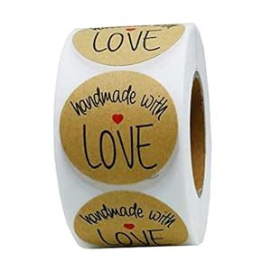THE STYLE SUTRA 500 Pieces/Roll Handmade with Love Packaging Stickers ...