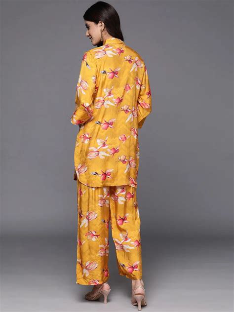 Buy Mustard Printed Cotton Co-Ords Online at Rs.1749 | Libas