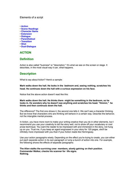 Image result for Key Elements of a Script