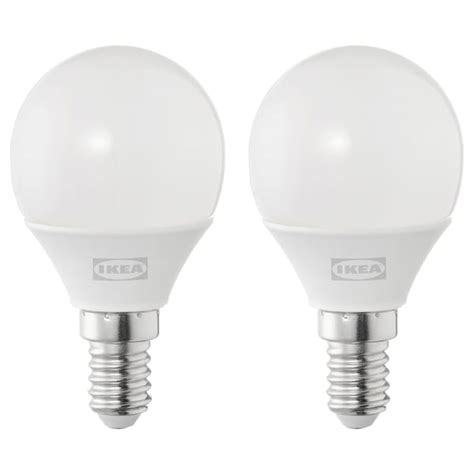 SOLHETTA LED bulb E14 250 lumen, globe opal white - IKEA