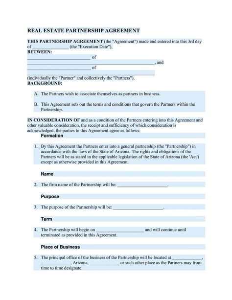 Contract Partnership Agreement Template