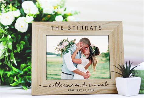 Wedding Gift for Couples Rustic Wedding Photo Frame Custom | Etsy