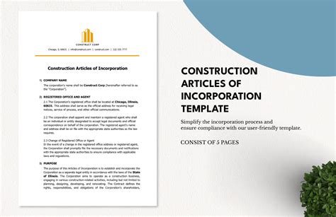 Sample Articles Of Incorporation Construction Company Canada at Kenneth ...