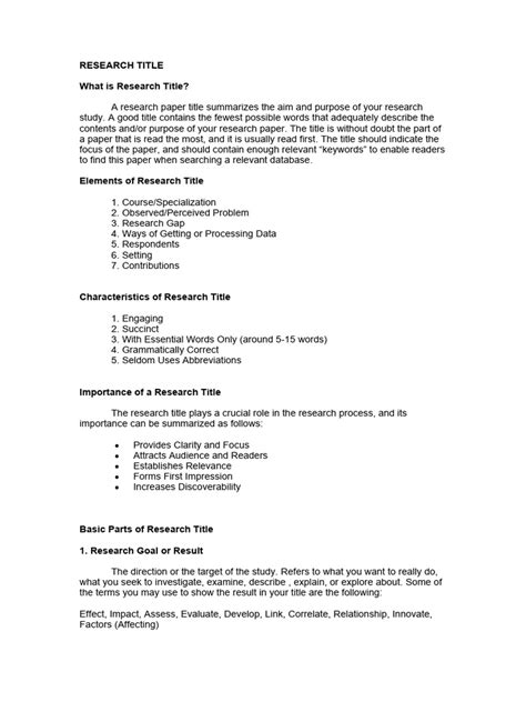 How to Make a Research Title Guide Example 的图像结果