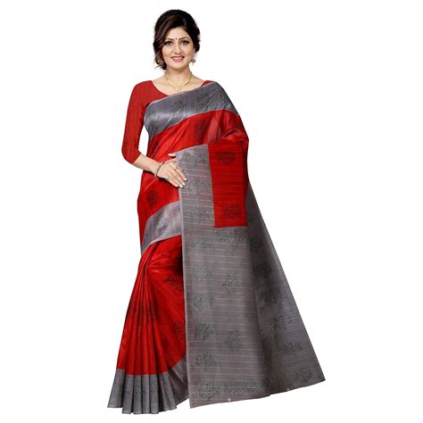RUNAYA NX SAREE BHAGALPURI SAREE WITH BLOUSE PIECE : Amazon.in: Fashion