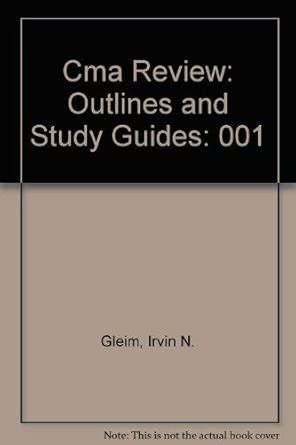 Buy Cma Review: Outlines and Study Guides: 001 Book Online at Low ...