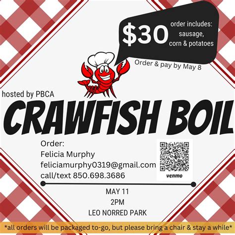 Annual Crawfish Boil PBCA, Leo Norred Park, Shalimar, 11 May 2024 ...
