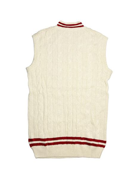 Motherland Sleeveless Off White Cricket Sweater – Unisex Fit ...