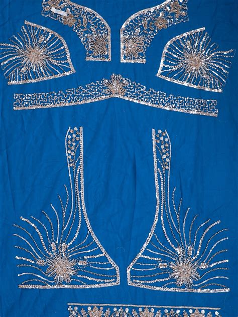 Royal Blue Net Croptop with Beads