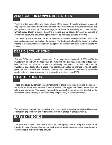 ZERO Coupon Convertible Notes - ZERO COUPON CONVERTIBLE NOTES These are ...