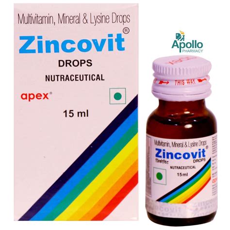 Zincovit Oral Drops 15 ml Price, Uses, Side Effects, Composition ...