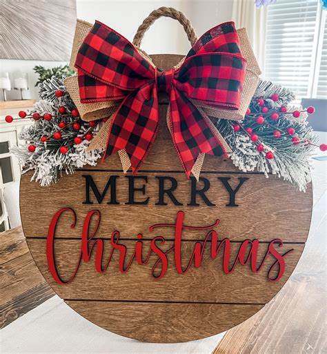 Christmas Door Hanger Christmas Front Door Decor Shiplap - Etsy