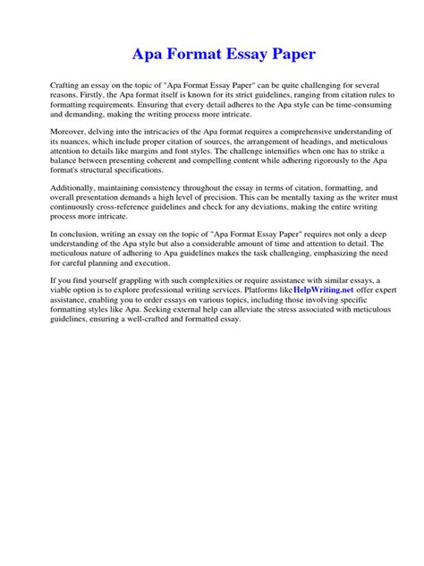 Image result for APA Format Essay