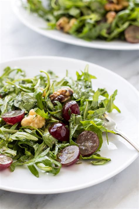 Low FODMAP Arugula Salad with Grapes - Fun Without FODMAPs