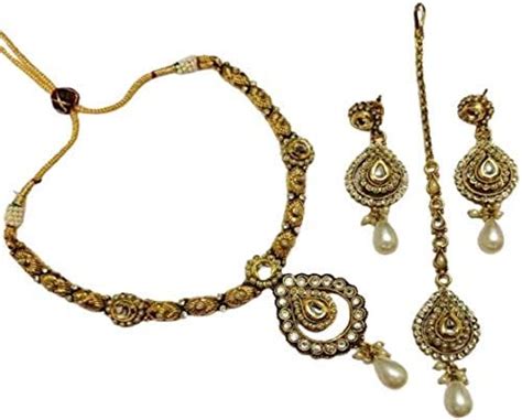 Buy Saraswati Art Jewellery 100% Pure Copper Gold Plated Neckace Set ...