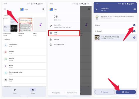 Image result for Empty Trash Files Android