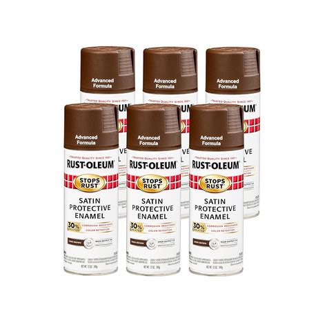 Rust-Oleum 338939-6PK Stops Rust Advanced Spray Paint, 12-Ounce, Satin ...