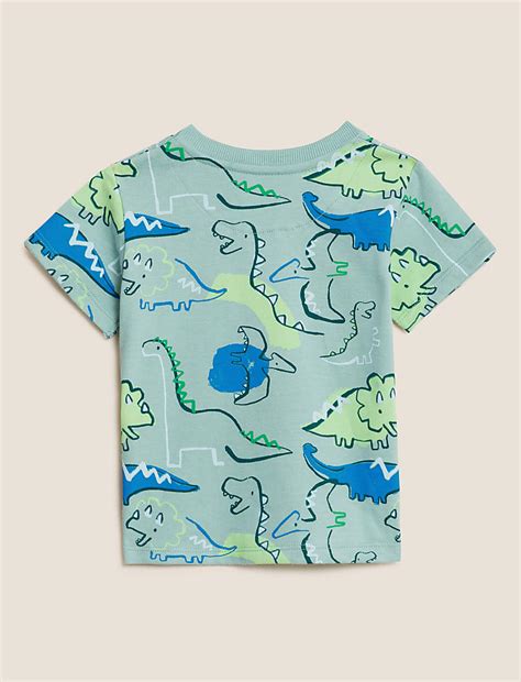 Buy Pure Cotton Dinosaur T-Shirt at Marks & Spencer