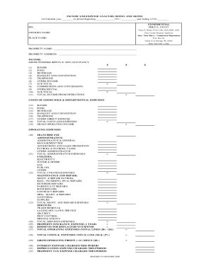 Fillable Online Income And Expense Analysis. Income And Expense ...