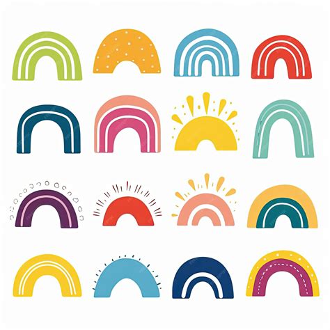 Premium Photo | Rainbows in different colors in the shape of a rainbow ...