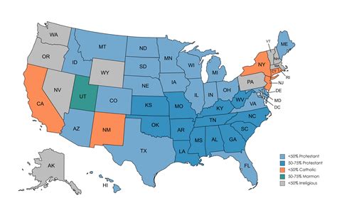 Religion by State Map 的图像结果