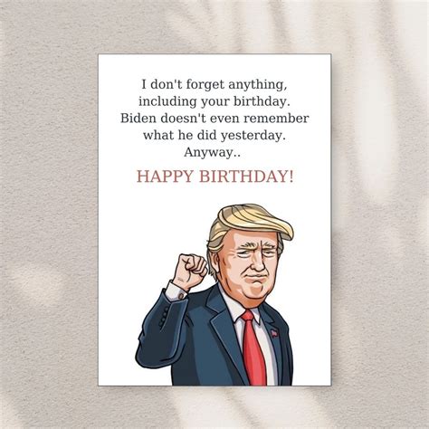 Funny Trump Birthday Card, Political Birthday Card, Trump Birthday Gift ...