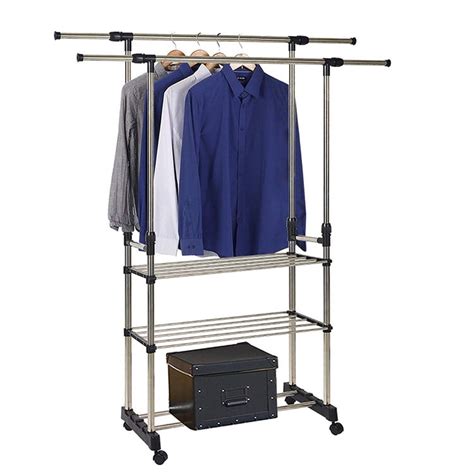 Hanging Clothing Garment Rack on Wheels Portable | Ubuy India
