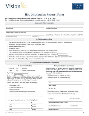 Fillable Online IRA Distribution Request Form Instructions - Integrity ...