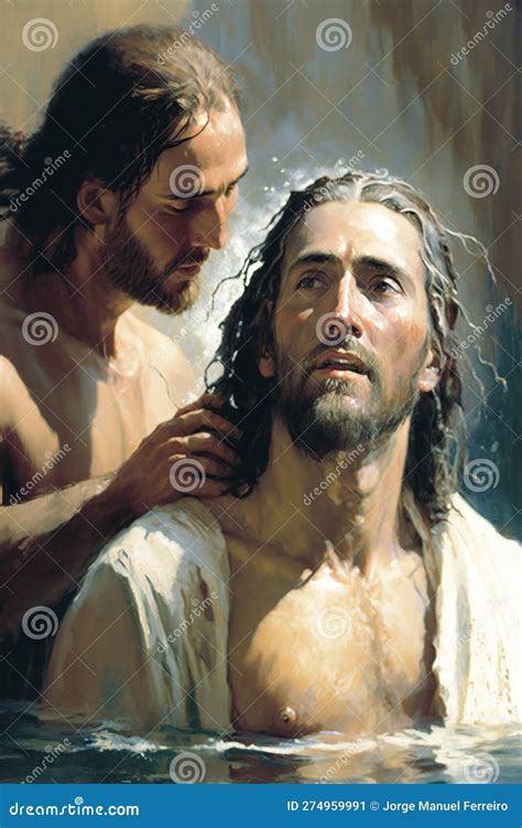 Illustration, of Jesus Being Baptized by John the Baptist, Generative ...