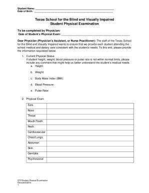 Fillable Online Texas School for the Blind and Visually Impaired ...