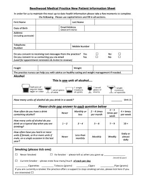 Fillable Online Beechwood Medical Practice New Patient Information ...