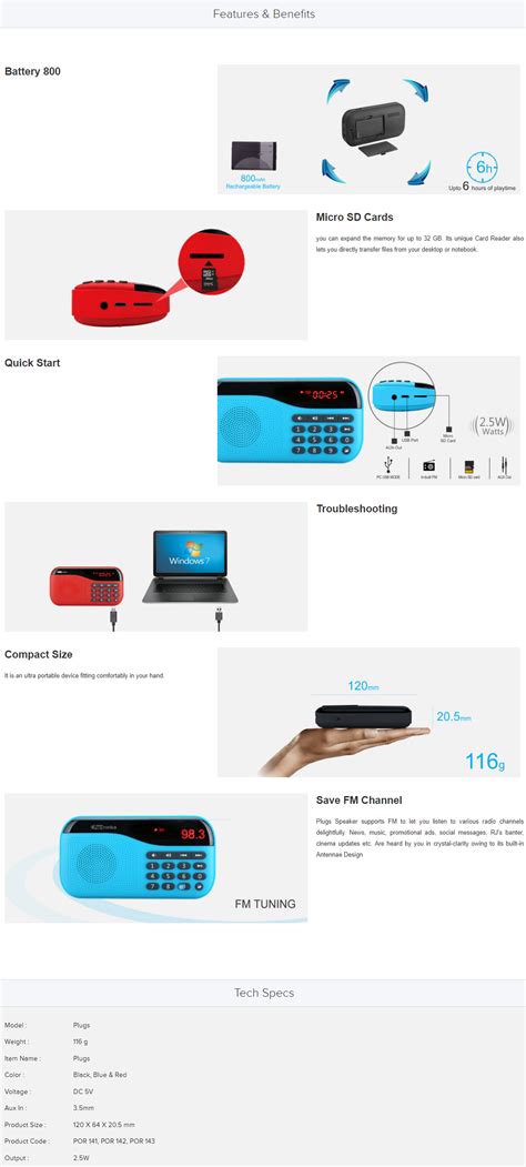 Buy at Lowest Price - Portronics Plugs Portable Speaker POR-141 (Red ...